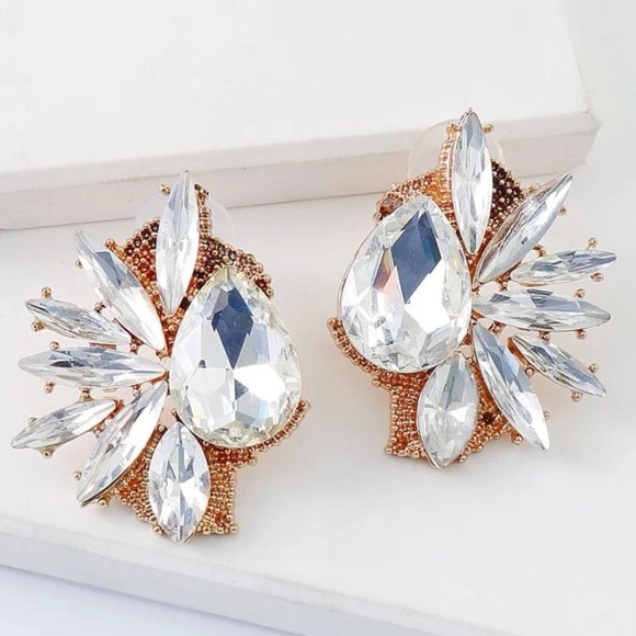 Luxury Look Rhinestone Stud Earrings - Picture 5 of 8